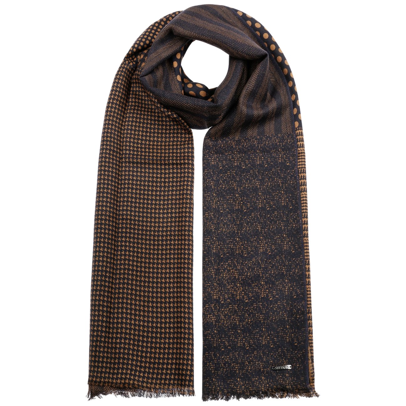 Stetson Mannelijk Donkerblauw Style-Mix Wollen Sjaal By