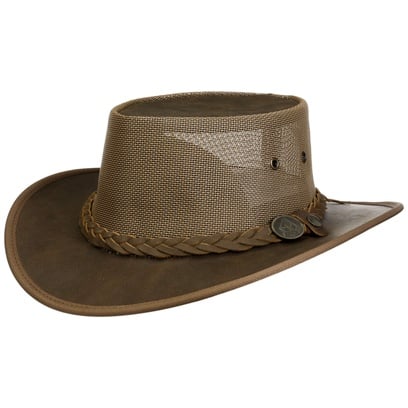 Brandon Mesh Crown Leren Hoed by Scippis