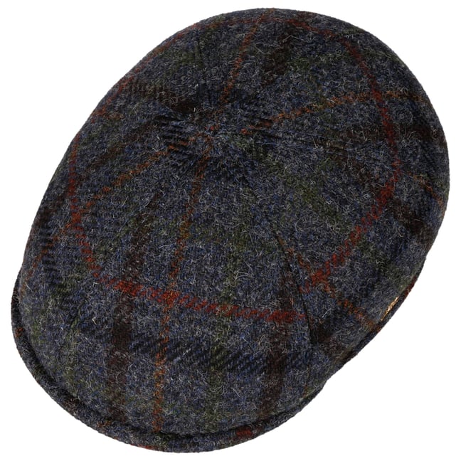 Casquette plate pour homme en tweed Harris à carreaux rouille, coupe confortable, doublure matelassée fabriquée en Écosse - Canada