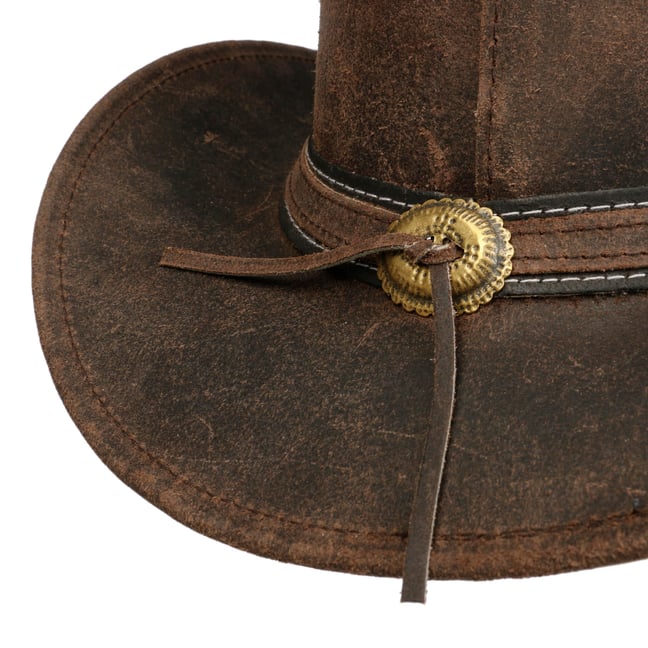 Chapeau Cowboy En Cuir Scippis Townsville – Marron – Taille S à XL – Neuf