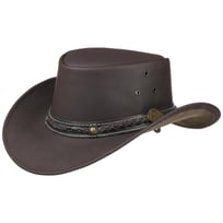 Black Jungle Bulat lederen hoed, westernhoed, Australische hoed, cowboyhoed, bruin, XS