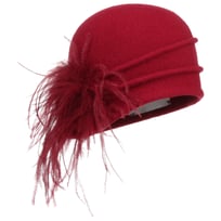 Walkloden Muts met Pluimen by bedacht - 119,00 &euro;
